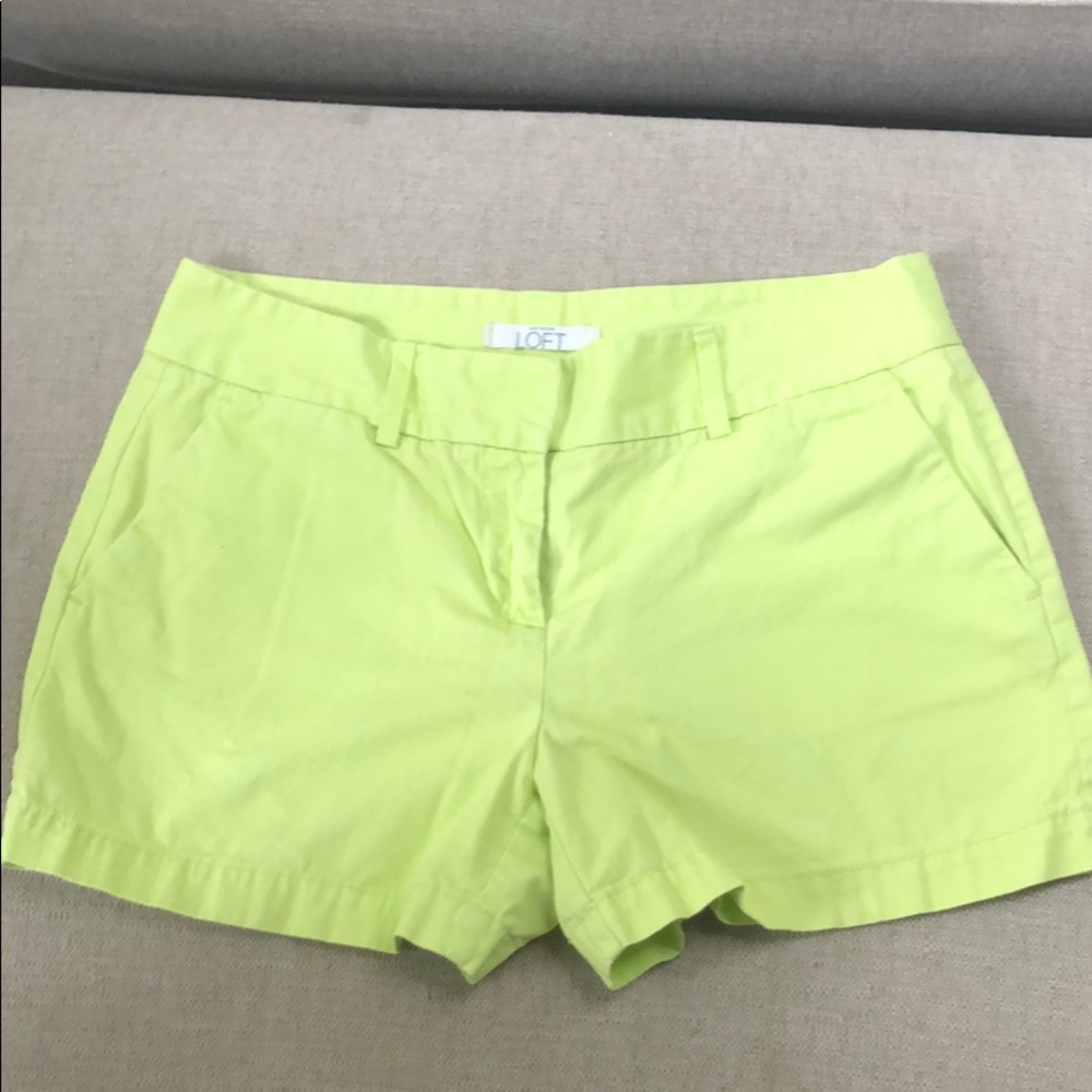 Loft bright green shorts